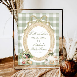 秋インヴィンテージセージ赤ちゃんシャワー歓迎 ポスター