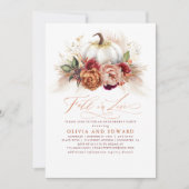 秋イン婚約パーティラストフラワーズパンプキン 招待状 (正面)