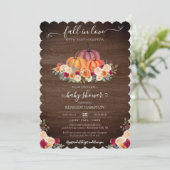 秋イン恋素朴- Pumpkin Autumn Baby Shower I 招待状 (スタンド正面)