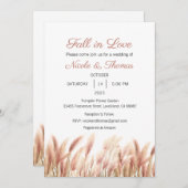 秋イン恋結婚式招待状落ちる 招待状 (正面/裏面)