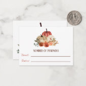 秋イン恋,かぼちゃのフローラ赤ちゃんシャワーゲーム ノートカード (正面/裏面インサイチュ)