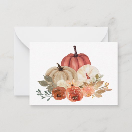 秋イン恋，かぼちゃのフローラ赤ちゃんシャワーゲーム ノートカード (裏面)