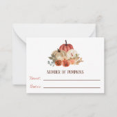 秋イン恋，かぼちゃのフローラ赤ちゃんシャワーゲーム ノートカード (正面)