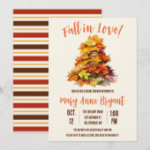 秋イン恋，紅葉，秋，ブライダルシャワー 招待状 (正面/裏面)