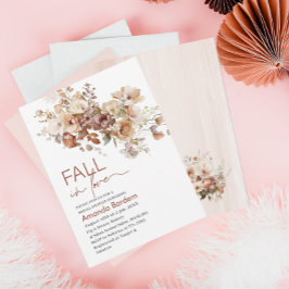 秋イン愛の花水彩ブライダルシャワーイン 招待状