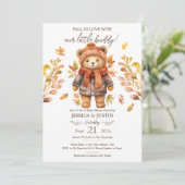 秋イン愛テディベア離れーベビーシャワー 招待状 (スタンド正面)