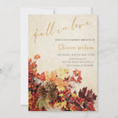 秋イン愛ブライダルシャワー-離れチャーム&素朴 招待状 (正面)