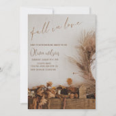 秋イン愛ブライダルシャワー-離れチャーム&素朴 招待状 (正面)