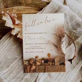 秋イン愛ブライダルシャワー-離れチャーム&素朴 招待状