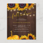 秋イン愛ラスティックBUDGETブライダルシャワー招待状 (正面)