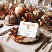 秋イン愛素朴ベビー物干し系ベビーシャワー サンキューカード