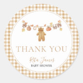 秋イン愛素朴ベビー物干し系ベビーシャワー ラウンドシール (正面)