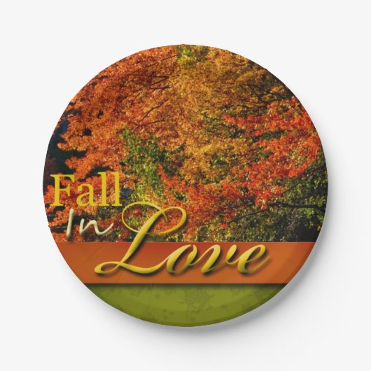 秋イン愛素朴景結婚の写真秋 ペーパープレート (正面)