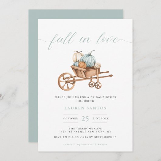 秋イン愛 – ブライダルシャワー |招待状 招待状 (正面/裏面)