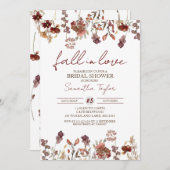 秋イン愛、ブライダルシャワー、花嫁ランチョン 招待状 (正面/裏面)