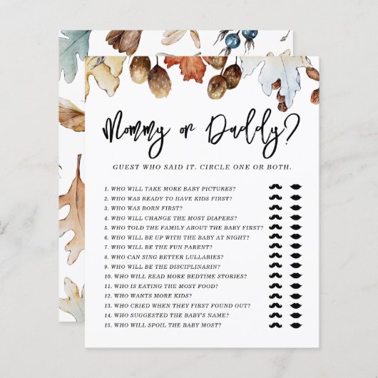 秋イン秋のママまたはパパ赤ちゃんシャワー (正面/裏面)