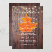 秋イン秋の紅葉ストリングライツ結婚ズ 招待状 (正面/裏面)