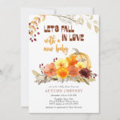 秋イン秋の花かぼちゃ赤ちゃんシャワー 招待状 (正面)