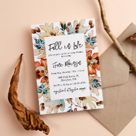 秋イン秋の葉の果実ベビーシャワー 招待状