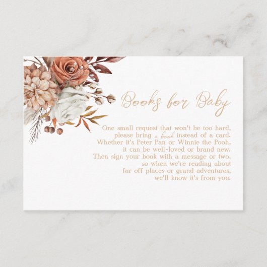 秋イン秋の赤ちゃんシャワーベビー本 エンクロージャーカード (正面)