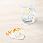 秋イン秋オレン葉ジ結婚のカスタム ペーパーコースター (インサイチュ)