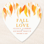 秋イン秋オレン葉ジ結婚のカスタム ペーパーコースター (正面)