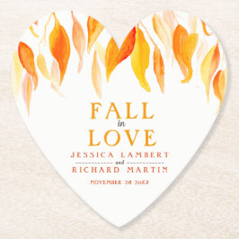 秋イン秋オレン葉ジ結婚のカスタム ペーパーコースター