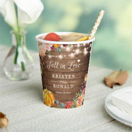 秋イン秋フローラストリングライツ結婚ズ 紙コップ