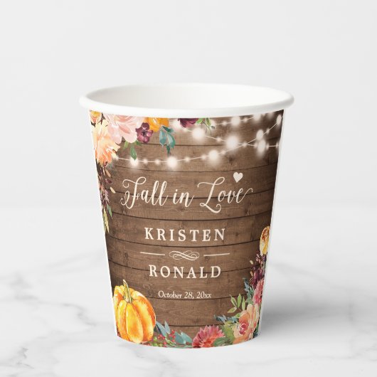 秋イン秋フローラストリングライツ結婚ズ 紙コップ (正面)