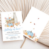 秋イン秋ブルーパンプキンベビーシャワー 招待状