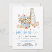 秋イン秋ブルーパンプキンベビーシャワー 招待状 (正面)