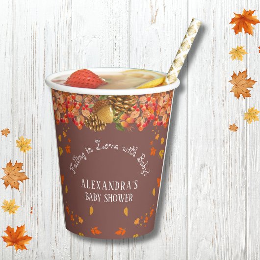 秋イン秋素朴の赤ちゃんシャワー 紙コップ