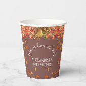 秋イン秋素朴の赤ちゃんシャワー 紙コップ (正面)