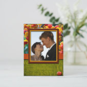 秋イン素朴ラブウェディングRSVPフォトポストカード インビテーションポストカード (スタンド正面)