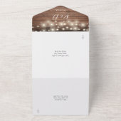 秋イン素朴ラブウッド秋結婚の オールインワン招待状 (外側)