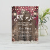 秋イン素朴ラブフラワー&ランタンブライダルシャワー 招待状 (スタンド正面)