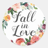 秋イン素朴ラブブルゴーニュ赤面結婚フローラ ラウンドシール (正面)