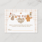 秋イン素朴ラブモダンベビーシャワーおむつ エンクロージャーカード (正面)