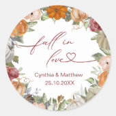 秋イン素朴ラブ秋フローラとカボチャ ラウンドシール (正面)