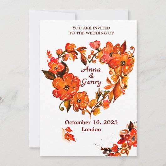 秋イン素朴ラブ秋フローラ 招待状 (正面)