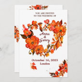 秋イン素朴ラブ秋フローラ 招待状 (正面/裏面)