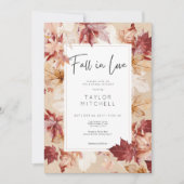 秋イン素朴ラブ秋リースタンブライダルシャワー 招待状 (正面)