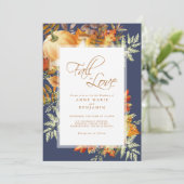 秋イン素朴ラブ結婚ブルー 招待状 (スタンド正面)