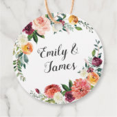 秋イン素朴ラブBurgundyフローラ結婚 フェイバータグ (裏面)