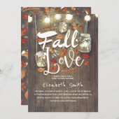 秋イン素朴ラブMason Jars Baby Shower 招待状 (正面/裏面)