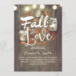 秋イン素朴ラブMason Jars Baby Shower 招待状