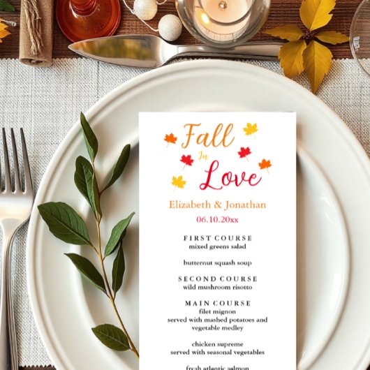 秋イン結婚ラブイベント メニュー