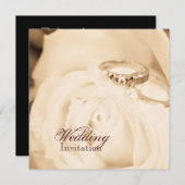 秋イン結婚ラブリングや輪婚約パーティ 招待状 (正面/裏面)