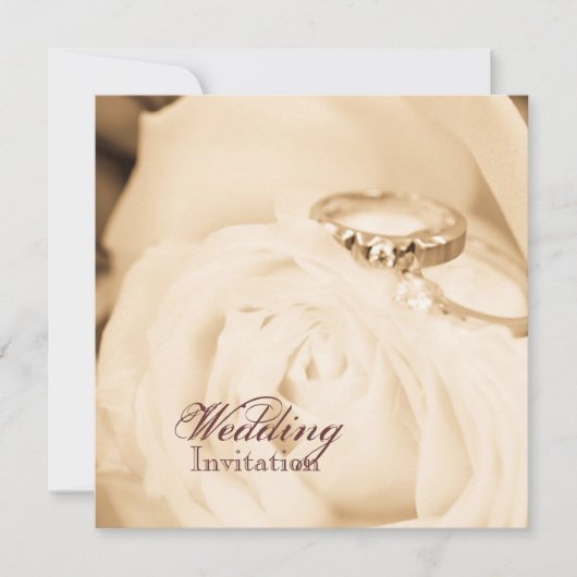 秋イン結婚ラブリングや輪婚約パーティ 招待状 (正面)