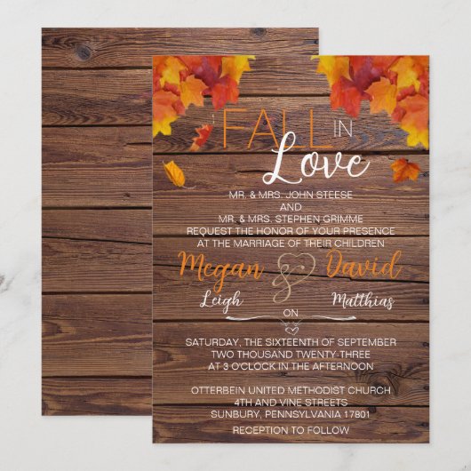 秋イン結婚ラブ 招待状 (正面/裏面)